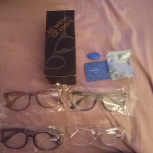 Set of Four New 3.50 Reading Glasses in Assorted Colors